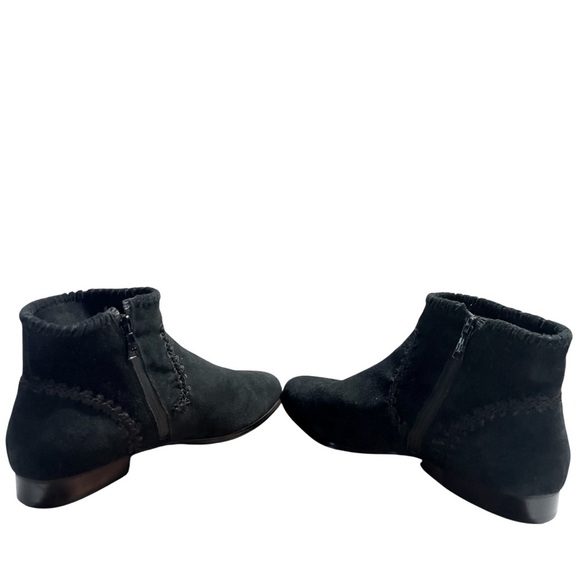 JACK ROGERS Gemma Whip Stitched Ankle Boot Wo's 10M Black Suede Side Zip - Picture 4 of 11